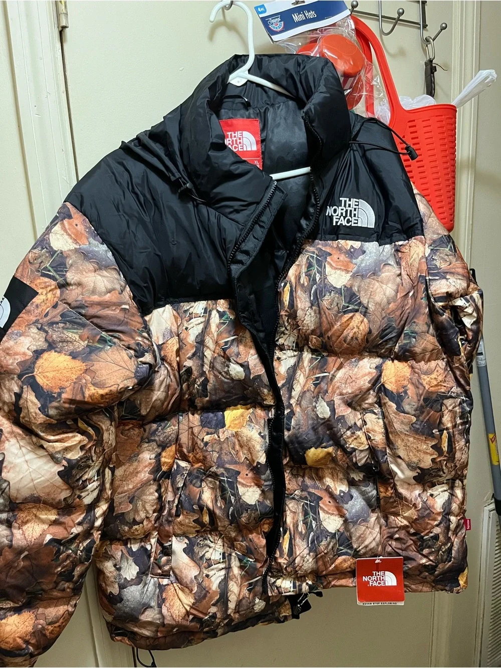 The North Face x Supreme Fall Leaf Print Jacket in Brown and Black